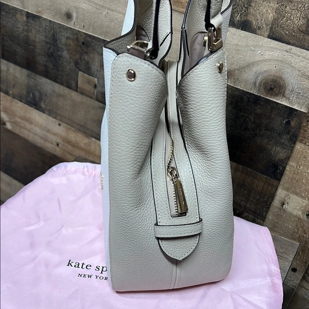 Kate Spade Leila‎ Light Sand Leather Triple Compartment Satchel Bag & wallet Set